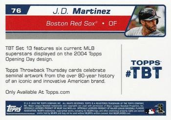 2019 Topps Throwback Thursday #76 J.D. Martinez Back
