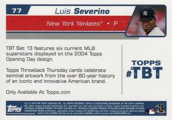 2019 Topps Throwback Thursday #77 Luis Severino Back