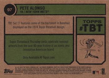 2019 Topps Throwback Thursday #97 Pete Alonso Back