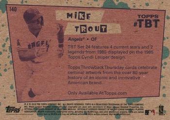 2019 Topps Throwback Thursday #140 Mike Trout Back