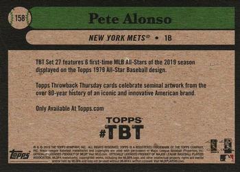 2019 Topps Throwback Thursday #158 Pete Alonso Back