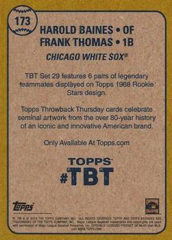 2019 Topps Throwback Thursday #173 Harold Baines / Frank Thomas Back