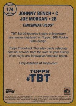 2019 Topps Throwback Thursday #174 Johnny Bench / Joe Morgan Back