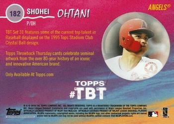 2019 Topps Throwback Thursday #182 Shohei Ohtani Back