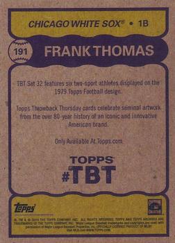 2019 Topps Throwback Thursday #191 Frank Thomas Back