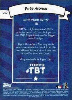 2019 Topps Throwback Thursday #207 Pete Alonso Back
