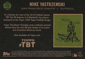 2019 Topps Throwback Thursday #213 Mike Yastrzemski Back