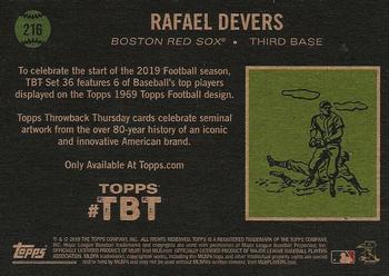 2019 Topps Throwback Thursday #216 Rafael Devers Back