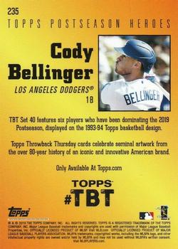 2019 Topps Throwback Thursday #235 Cody Bellinger Back
