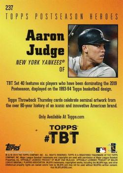 2019 Topps Throwback Thursday #237 Aaron Judge Back