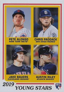 2019 Topps Throwback Thursday #266 Pete Alonso / Chris Paddack / Jake Bauers / Austin Riley Front