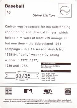 2005 Leaf - Sportscasters 35 White Leaping-Glove #46 Steve Carlton Back