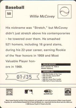 2005 Leaf - Sportscasters 35 Yellow Batting-Bat #50 Willie McCovey Back