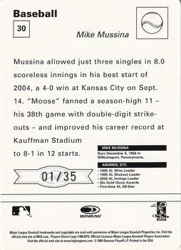 2005 Leaf - Sportscasters 35 Yellow Running-Ball #30 Mike Mussina Back