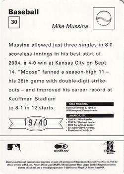 2005 Leaf - Sportscasters 40 Green Batting-Bat #30 Mike Mussina Back