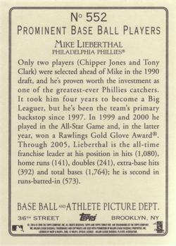 2006 Topps Turkey Red #552 Mike Lieberthal Back