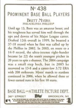 2006 Topps Turkey Red #438 Brett Myers Back