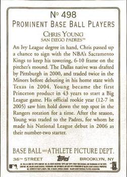 2006 Topps Turkey Red #498 Chris Young Back