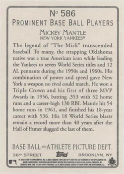 2006 Topps Turkey Red #586 Mickey Mantle Back