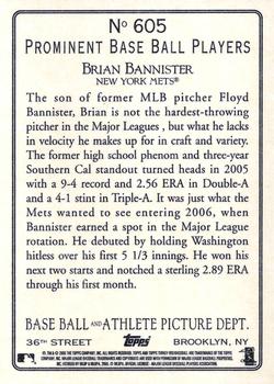 2006 Topps Turkey Red #605 Brian Bannister Back