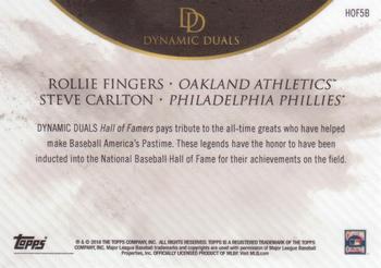 2018 Topps On-Demand Dynamic Duals - Hall of Famers Red #HOF5B Rollie Fingers / Steve Carlton Back