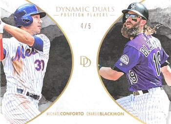 2018 Topps On-Demand Dynamic Duals - Position Players Black #PP5C Michael Conforto / Charlie Blackmon Front