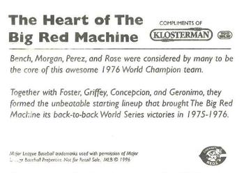 1996 Klosterman Cincinnati Reds '76 Big Red Machine #NNO Big Four Back