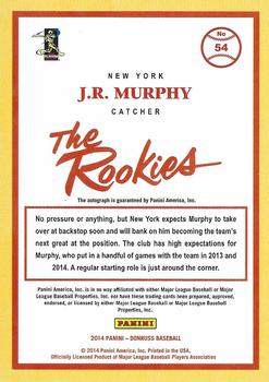 2014 Donruss The Rookies - Signature Series #54 J.R. Murphy Back