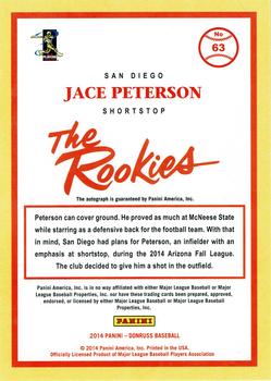 2014 Donruss The Rookies - Signature Series #63 Jace Peterson Back