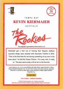 2014 Donruss The Rookies - Signature Series #76 Kevin Kiermaier Back