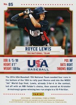 2015 Panini USA Baseball Stars & Stripes - Longevity (Retail) #85 Royce Lewis Back