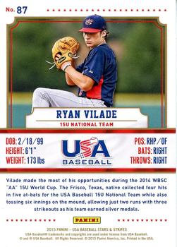 2015 Panini USA Baseball Stars & Stripes - Longevity (Retail) #87 Ryan Vilade Back