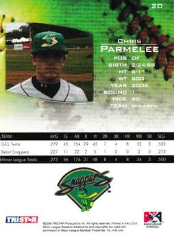 2006 TriStar Prospects Plus #20 Chris Parmelee Back