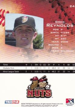 2006 TriStar Prospects Plus #24 Greg Reynolds Back