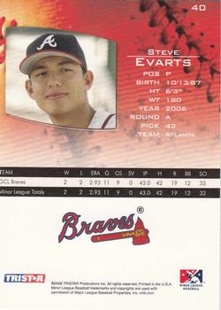 2006 TriStar Prospects Plus #40 Steve Evarts Back