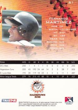 2006 TriStar Prospects Plus #61 Fernando Martinez Back