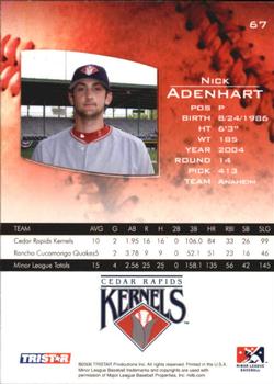 2006 TriStar Prospects Plus #67 Nick Adenhart Back