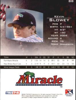 2006 TriStar Prospects Plus #88 Kevin Slowey Back