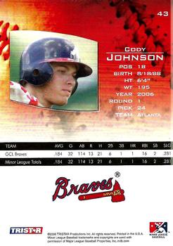 2006 TriStar Prospects Plus #43 Cody Johnson Back
