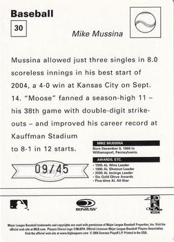 2005 Leaf - Sportscasters 45 Teal Fielding-Ball #30 Mike Mussina Back