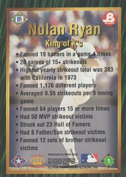 1996 Pacific McCormick & Brookshire's Nolan Ryan Career Highlights #1 Nolan Ryan Back