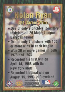 1996 Pacific McCormick & Brookshire's Nolan Ryan Career Highlights #2 Nolan Ryan Back