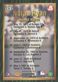 1996 Pacific McCormick & Brookshire's Nolan Ryan Career Highlights #7 Nolan Ryan Back