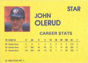 1992 Star Career Stats #NNO John Olerud Back