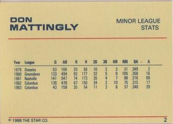 1988 Star Platinum #2 Don Mattingly Back