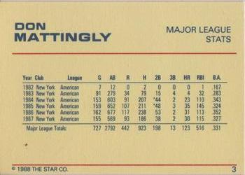 1988 Star Platinum #3 Don Mattingly Back