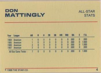 1988 Star Platinum #4 Don Mattingly Back