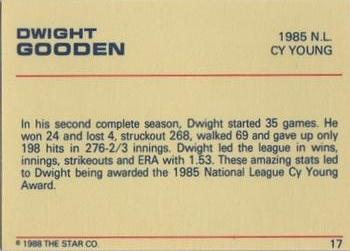 1988 Star Platinum #17 Dwight Gooden Back