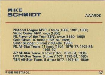 1988 Star Platinum #37 Mike Schmidt Back