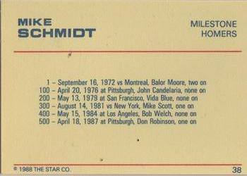1988 Star Platinum #38 Mike Schmidt Back